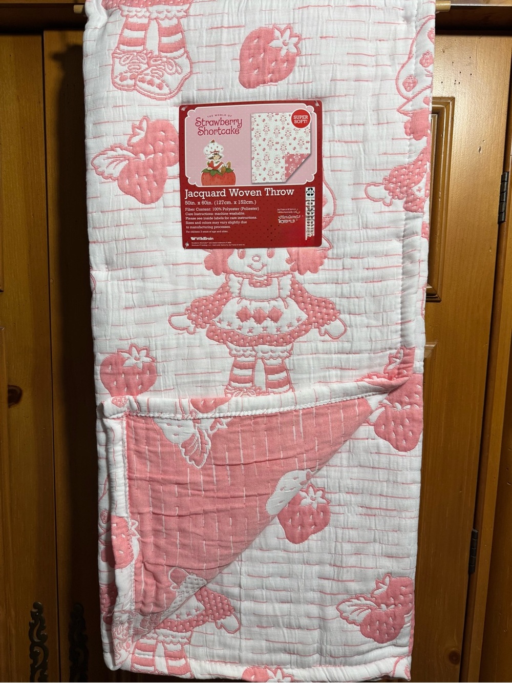 Jay Franco Strawberry Shortcake woven jacquard throw blanket